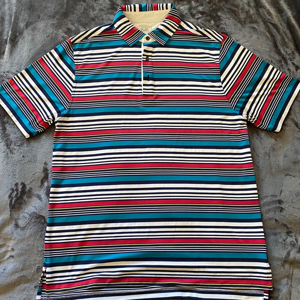 Men’s striped Bobby Jones polo, Size L